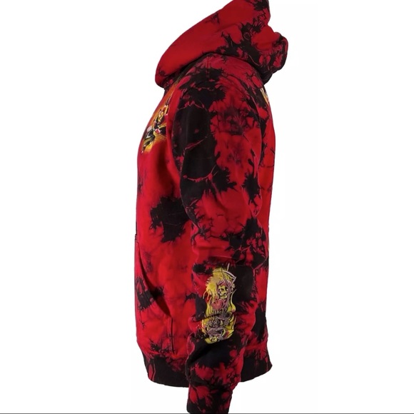 Rebel Saint by Affliction Men's Hoodie Reaper Heavyweight Premium Quality Hood - Picture 8 of 12